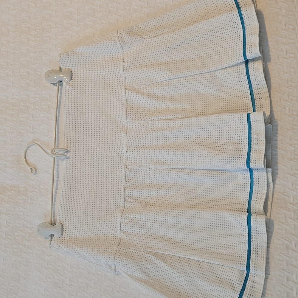 Lucky in Love White Tennis Pickleball Skirt / Skort with Blue Accent